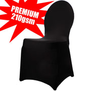 Black Lycra Spandex Chair Covers Premium 210gsm