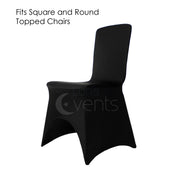 Black Lycra Chair Covers (210gsm) - Black Lycra Chair Cover for Square Back Chair