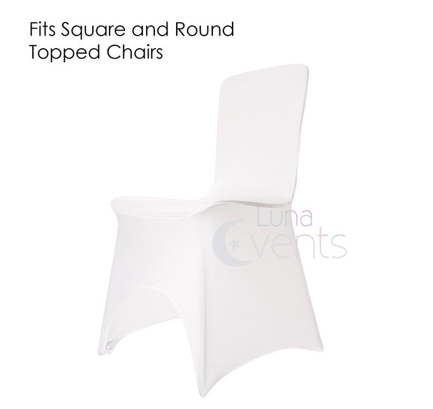 White Lycra Chair Covers  Square Back Chair (210gsm)