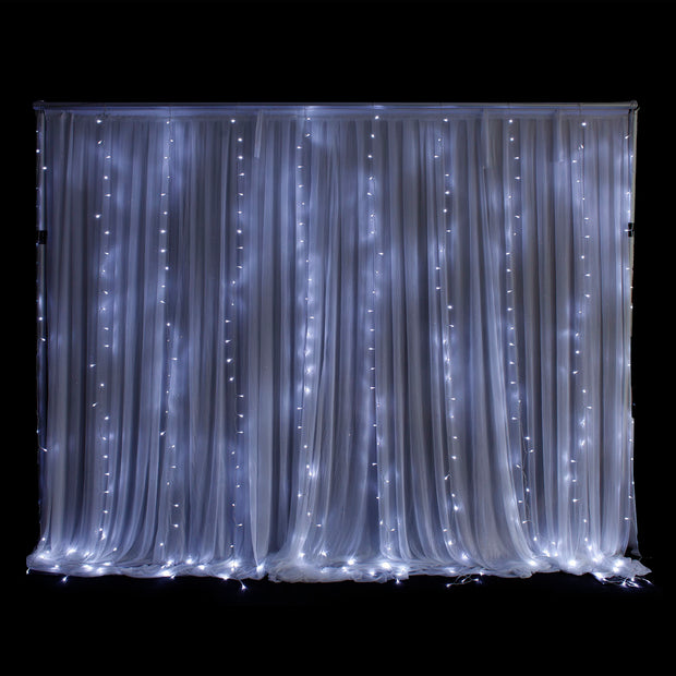 LED Curtain 3x3 meters - Cool White - 8 Function