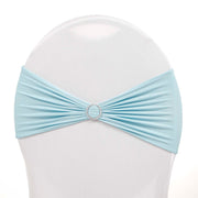 Light Blue Lycra Chair Band with Diamante Buckle