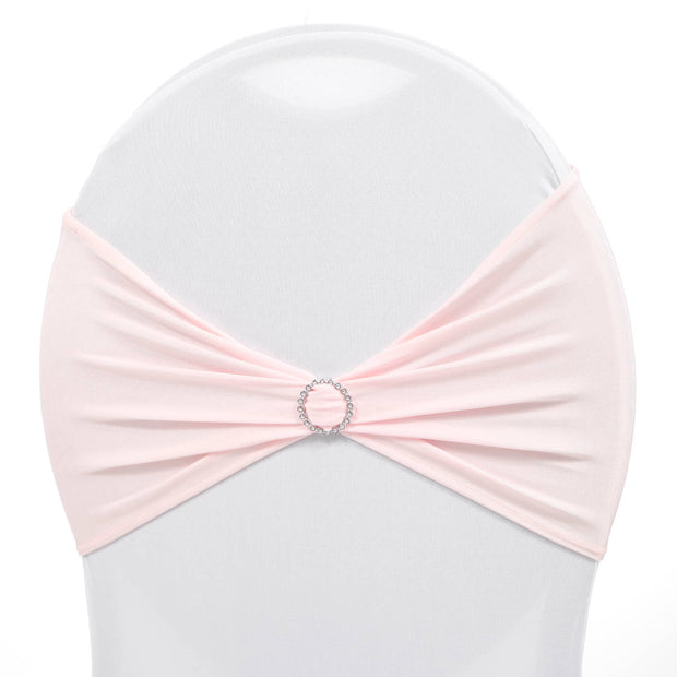 Light Pink Lycra Chair Band with Diamante Buckle