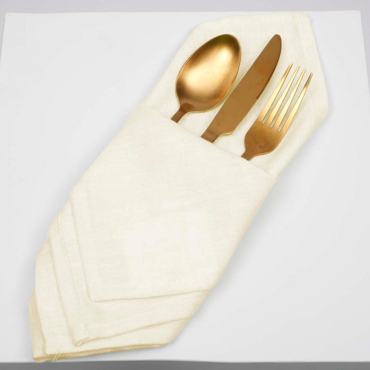 Premium Linen Blend Napkins - Champagne  (50x50cm)