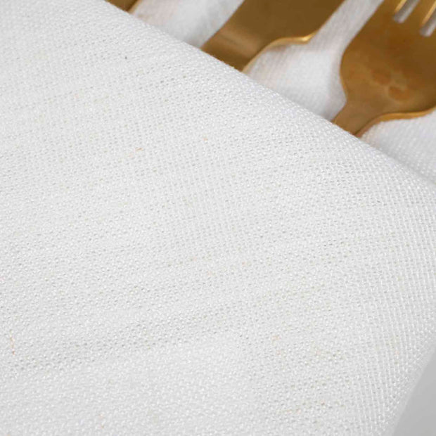White Linen Napkin Close up