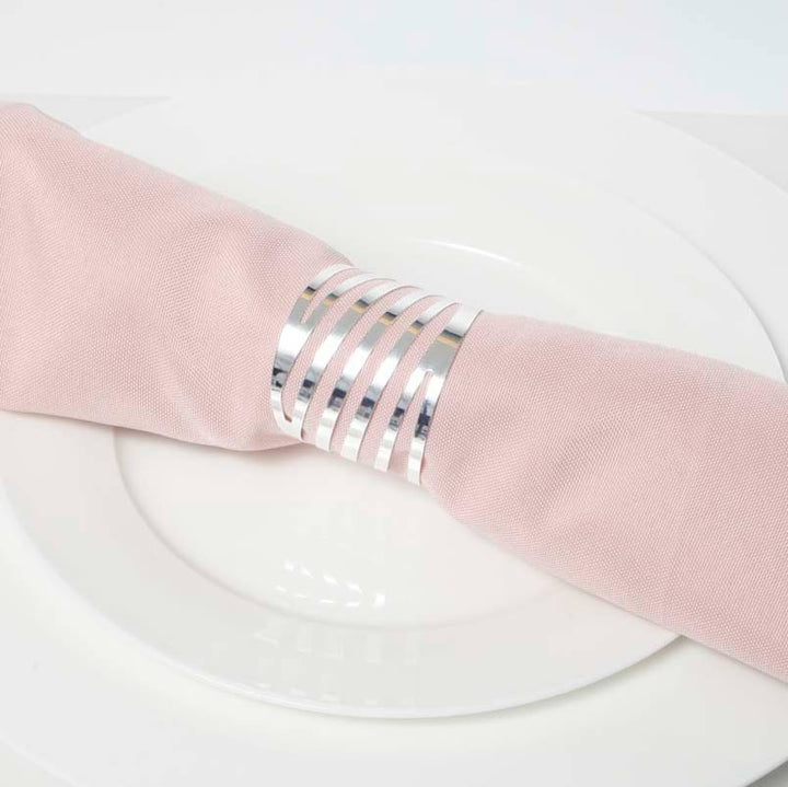 Silver Napkin Ring - Modern Linear Cut Out