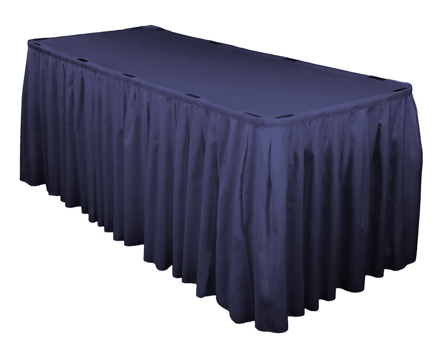 Navy Table Skirting (3m) + BONUS Skirting Clips