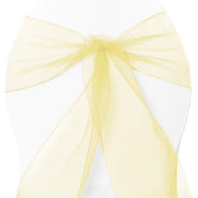 Organza Chair Sashes - Pale Yellow close up