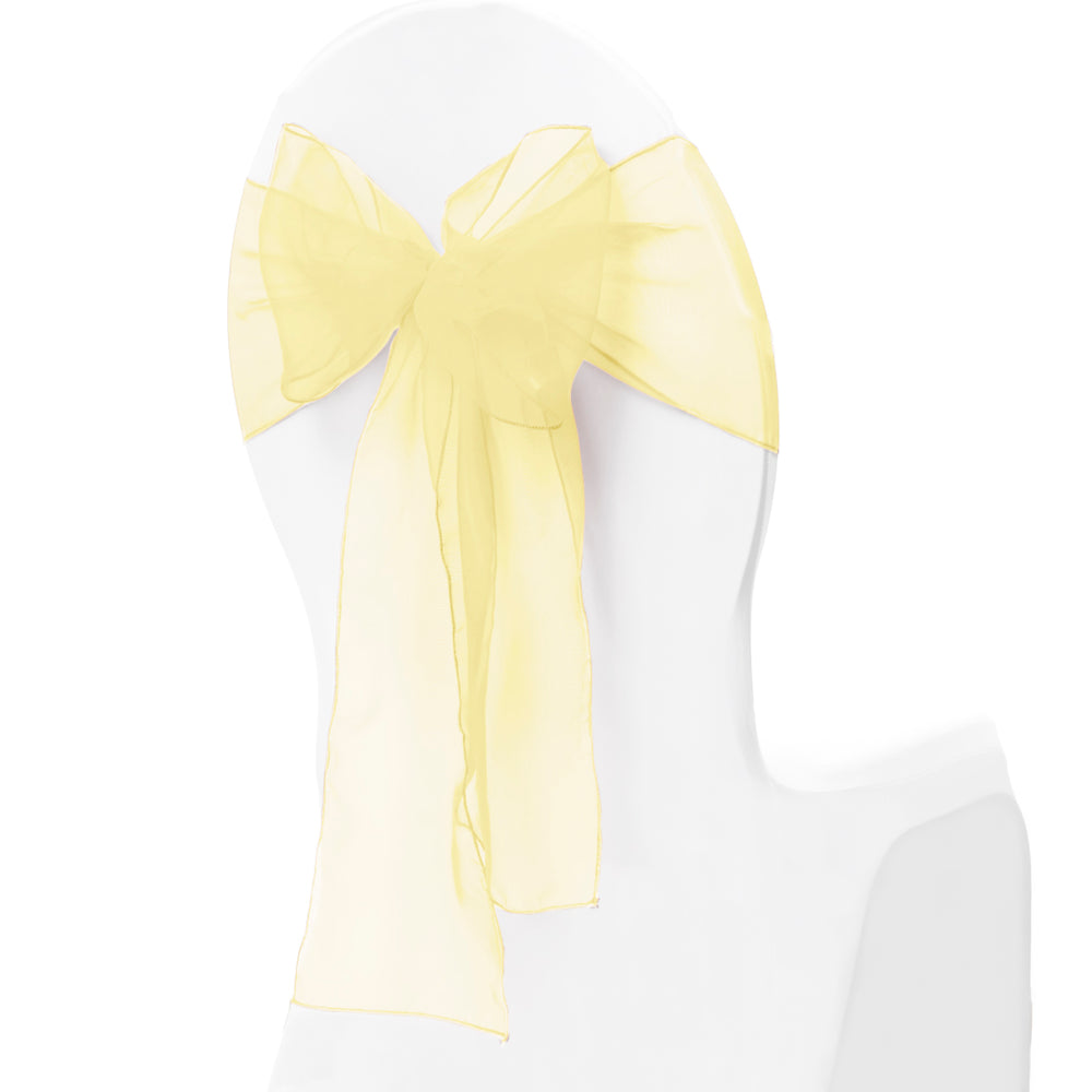 Organza Chair Sashes - Pale Yellow