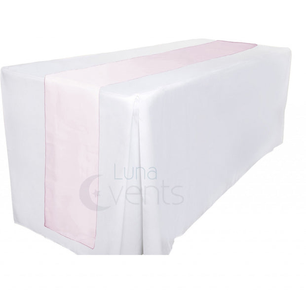 Organza Table Runners - Light Pink Table View