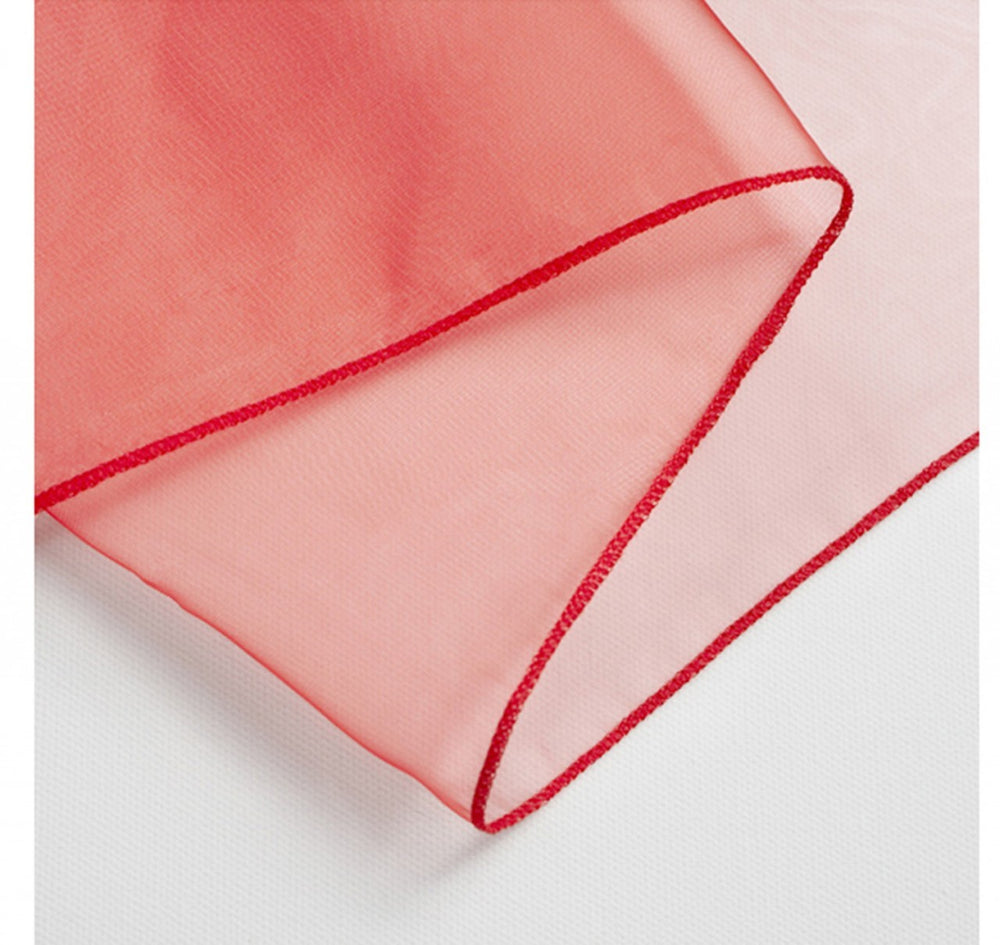 Organza Table Runners - Red Overlocked Edge