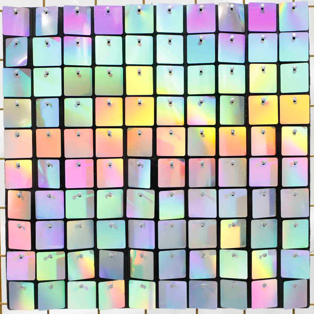 Shop Rainbow Holographic Shimmer Wall Backdrop Panels | Luna Wedding ...