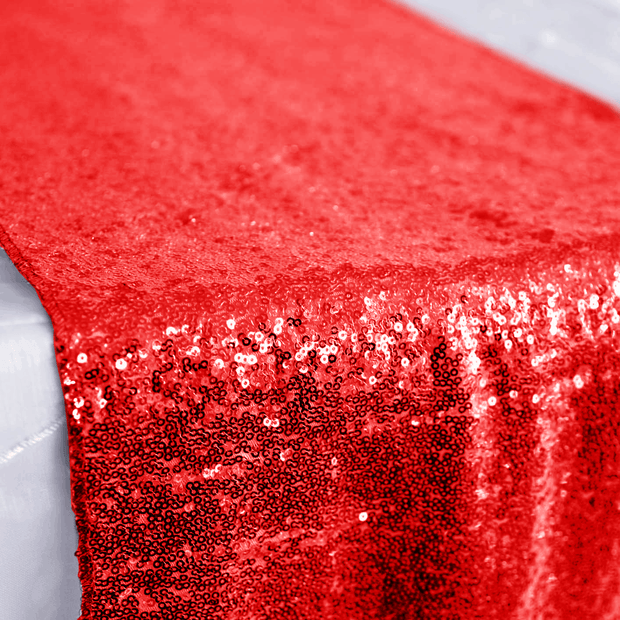 Sequin Table Runner - Red Close Up