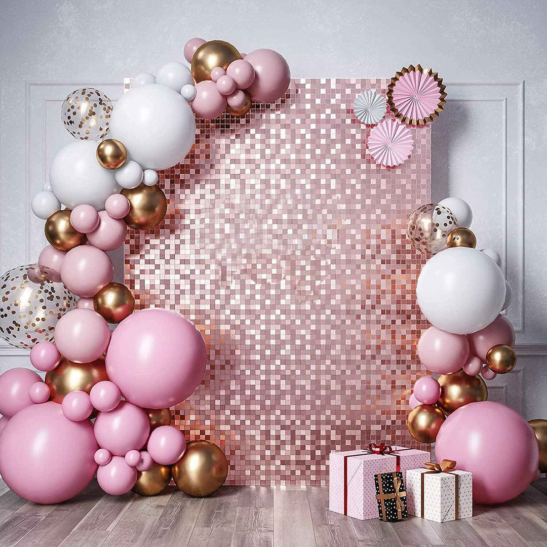 Sequin Shimmer Wall Backdrop Panels - Rose Gold