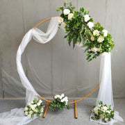 Round Wedding Arch / Flower Frame - Gold (1m) With decoration