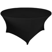 Black Round Lycra Fitted Tablecloth (6ft)