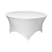 White Round Lycra Fitted Tablecloth (6ft)