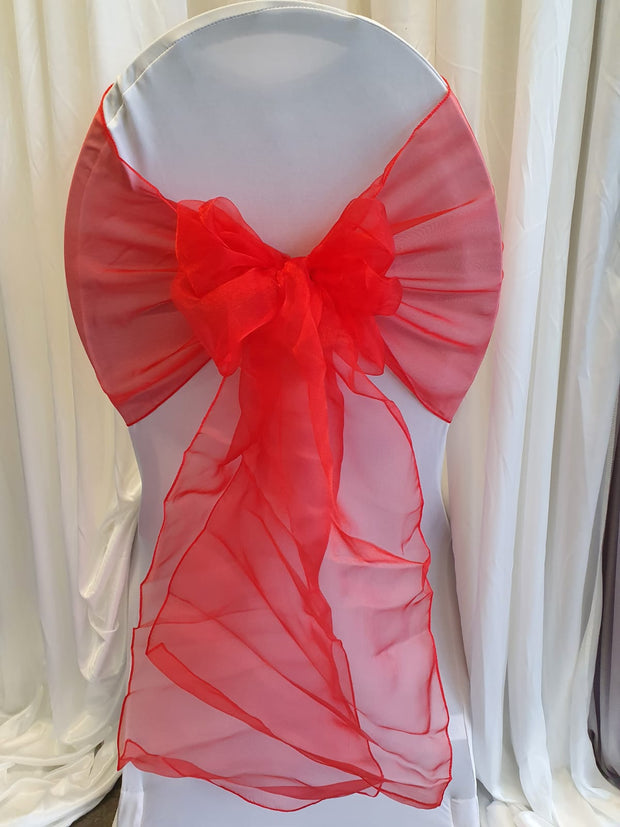 Organza Table Runners / Extra Wide Sash - Red