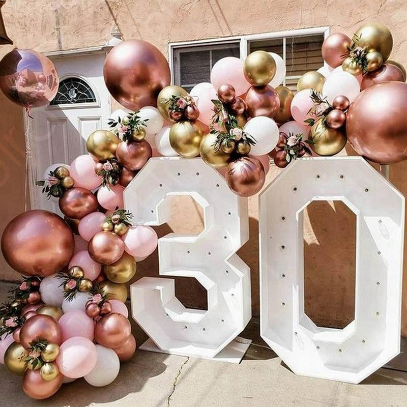 Rose Gold themed balloon garland kit 30th birthday