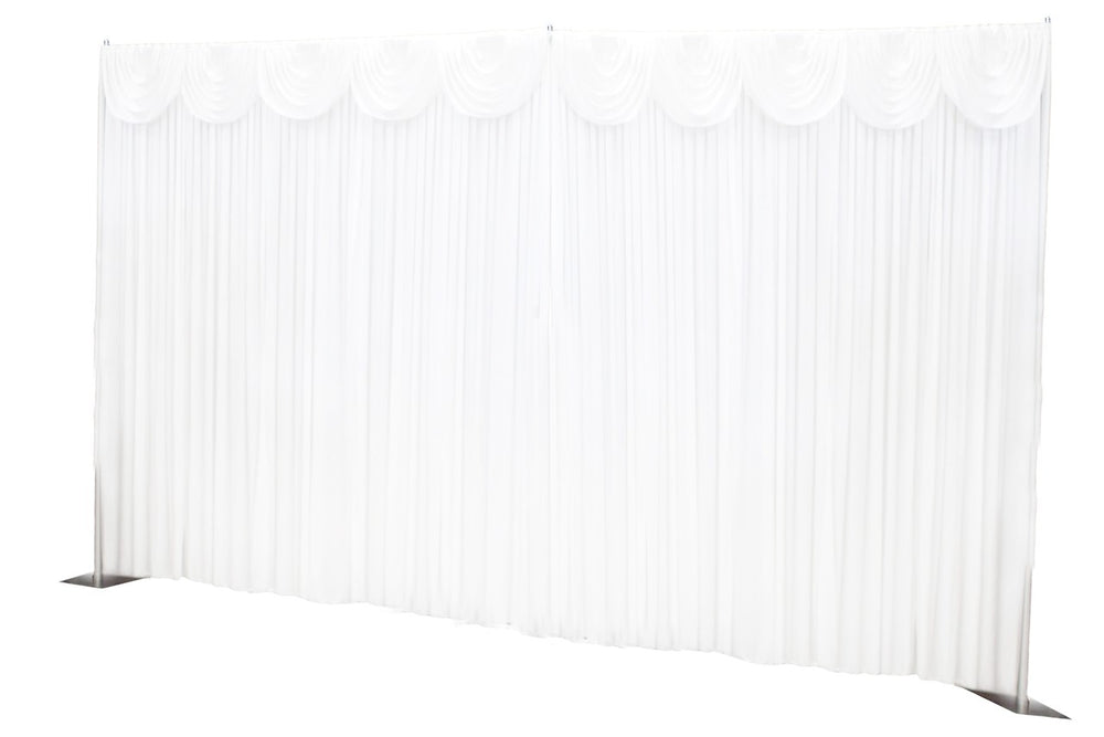 White Ice Silk Satin Backdrops - 6 meters length x 3 meters high