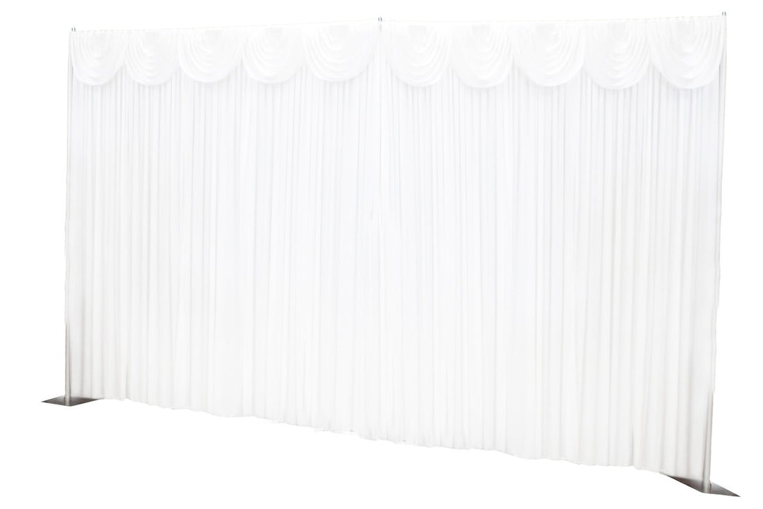 White Ice Silk Satin Backdrops - 6 meters length x 3 meters high