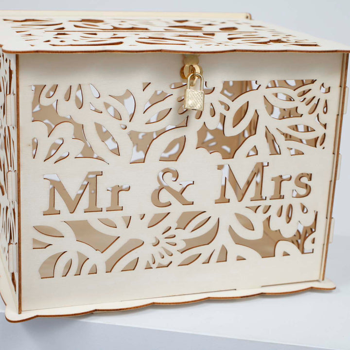 Wishing Well Wedding Card Box - Mr & Mrs Floral