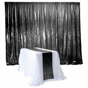 Black Sequin Table Runner with Black Sequin Backdrop