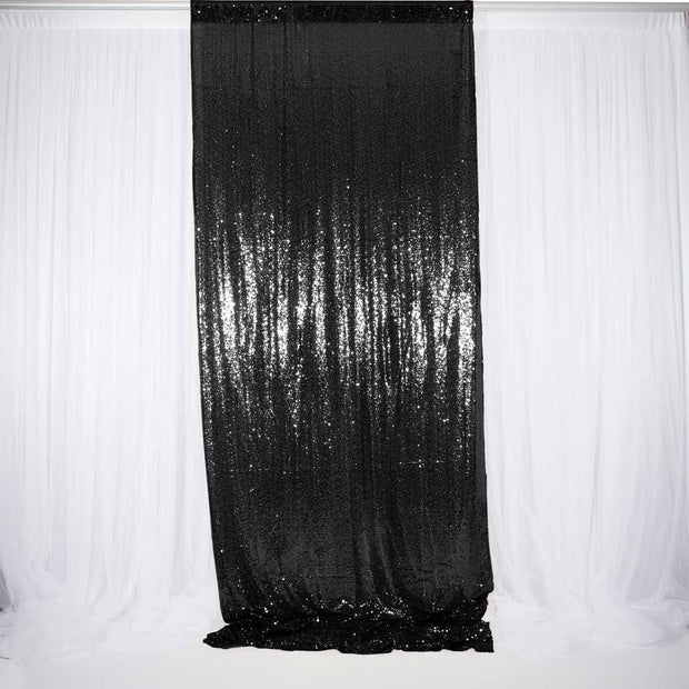 Black Sequin Backdrop Curtain 3m x 1.25m Single