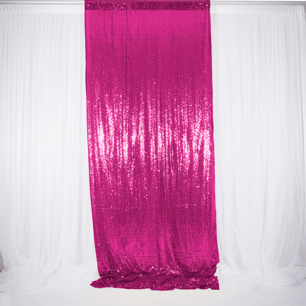 Hot Pink Sequin Backdrop Curtain 3m x 1.25m Single Panel