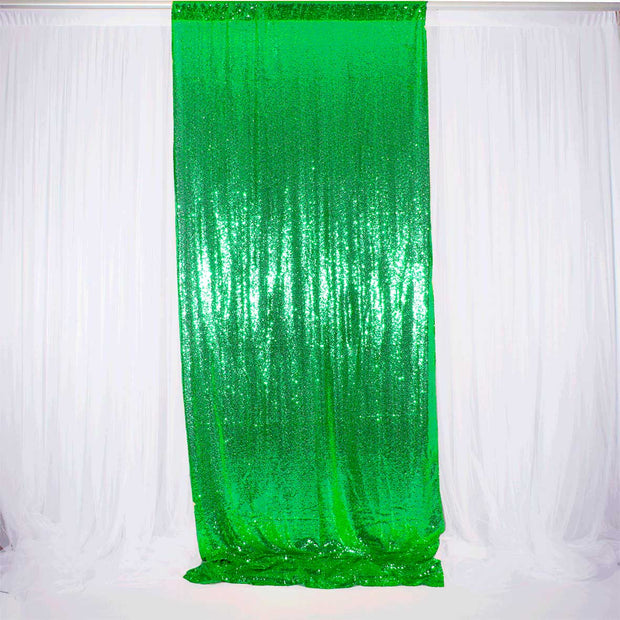 1.25x3m Emerald Green Sequin backdrop on white backdrop