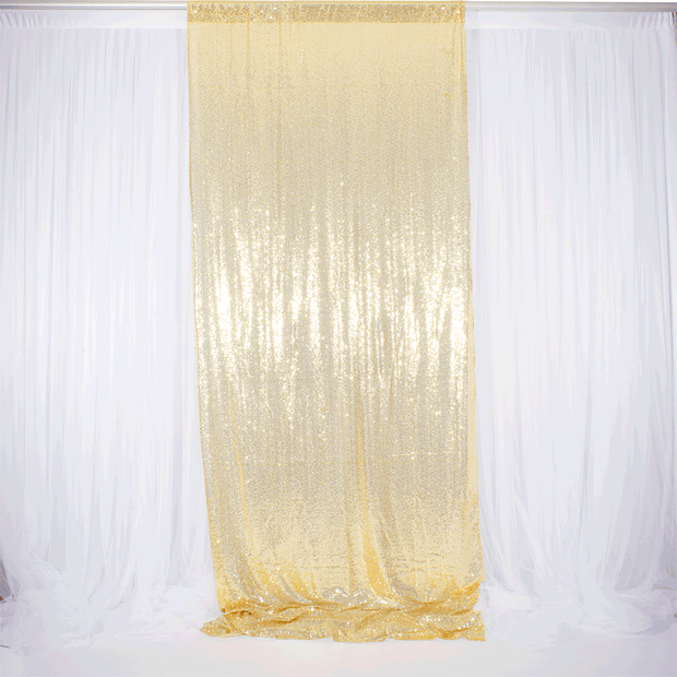 Champagne Gold Sequin Backdrop Curtain 3m x 1.25m Single Panel