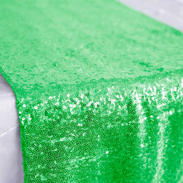 Sequin Table Runner - Jade / Emerald Green Close