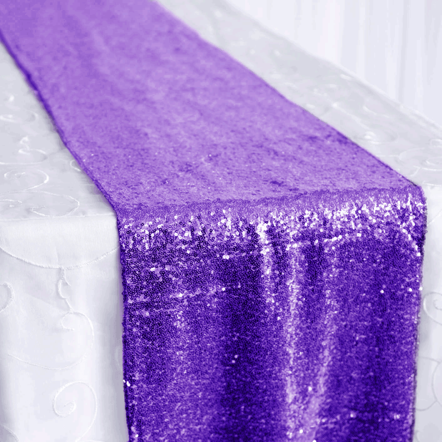 Sequin Table Runner - Purple