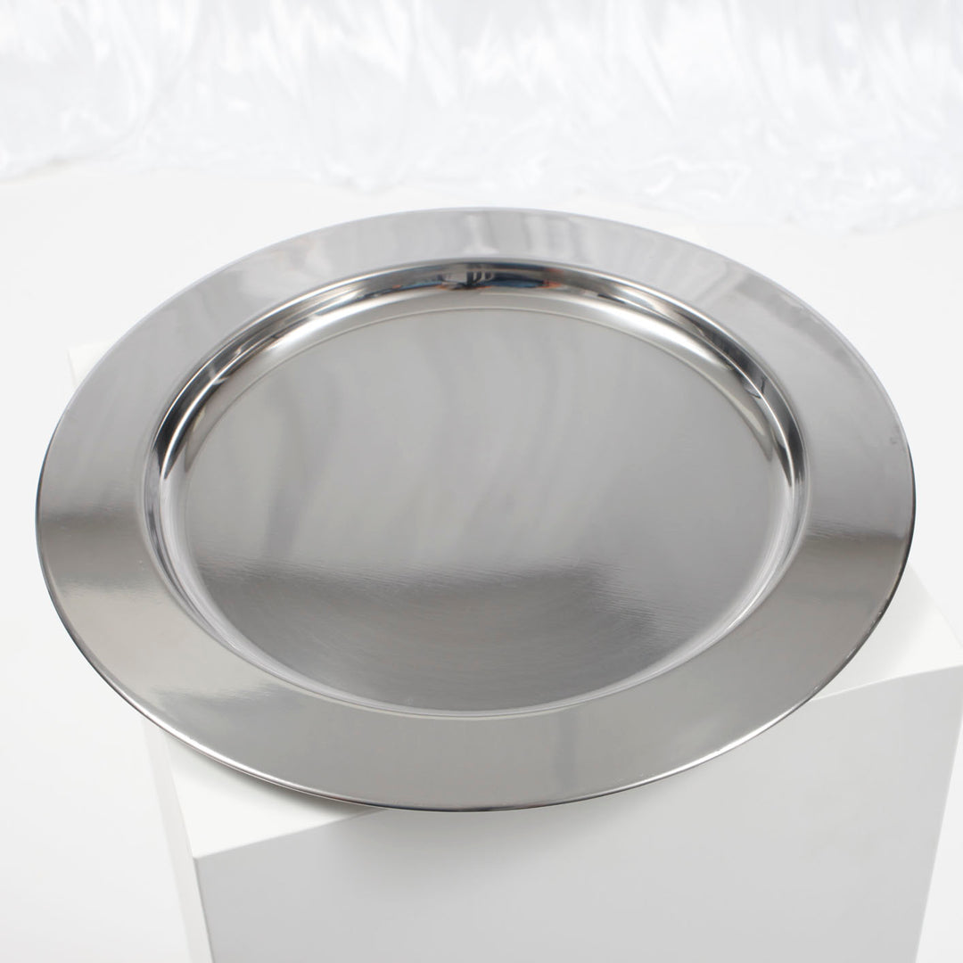 Silver Mirror Charger Plate Sets - 33cm