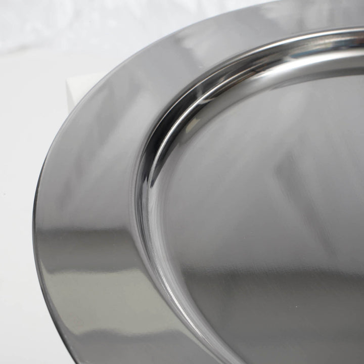 CLEARANCE Silver Mirror Charger Plate Sets - 33cm