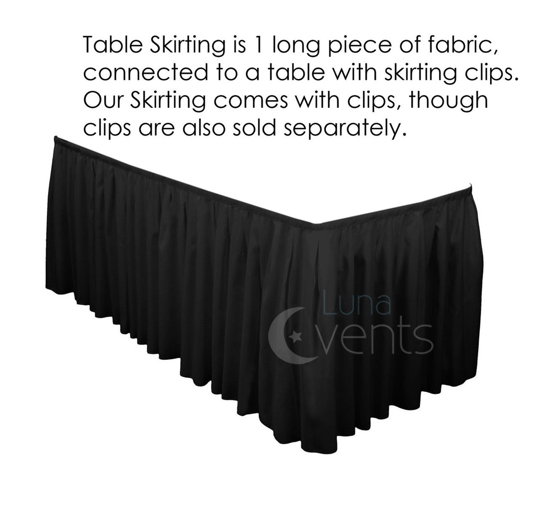 Black Table Skirting (3m) + BONUS Clips Design