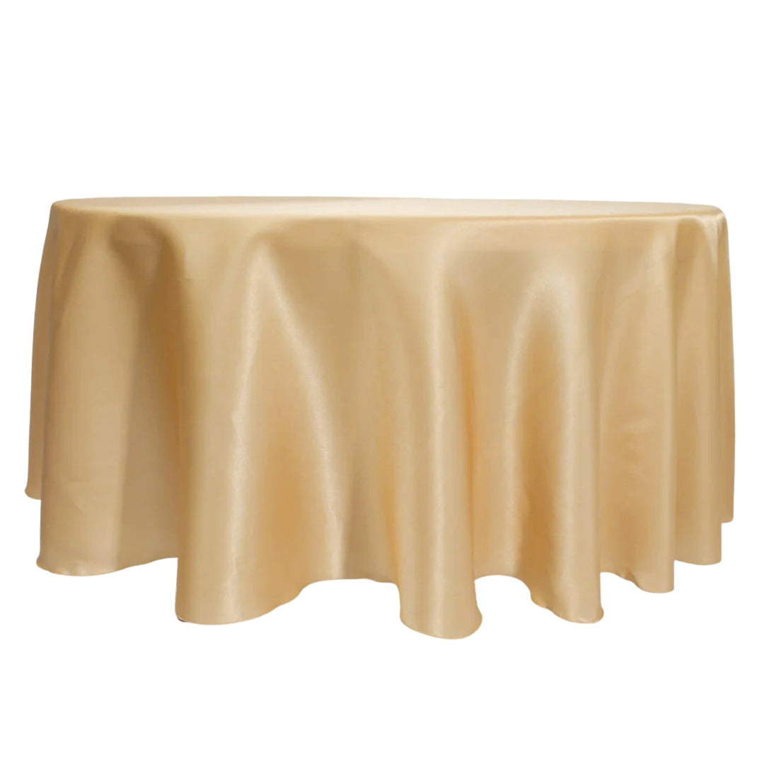Gold Round Satin Tablecloth Overlay (230cm)
