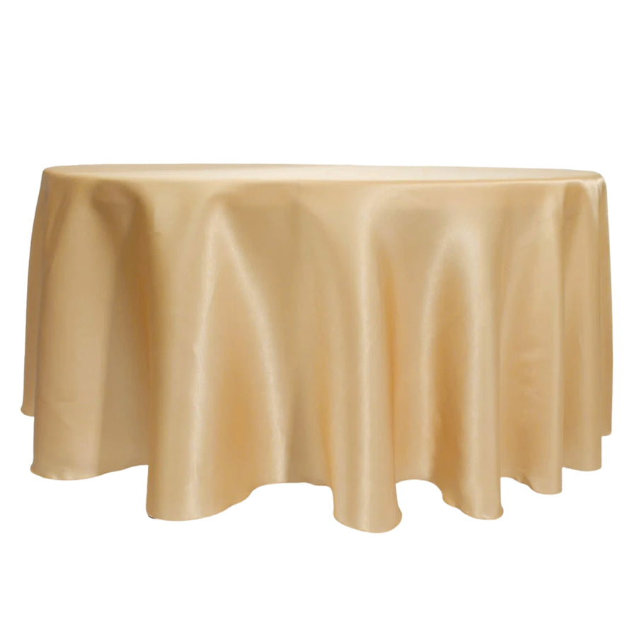 Gold Round Satin Tablecloth Overlay (230cm)