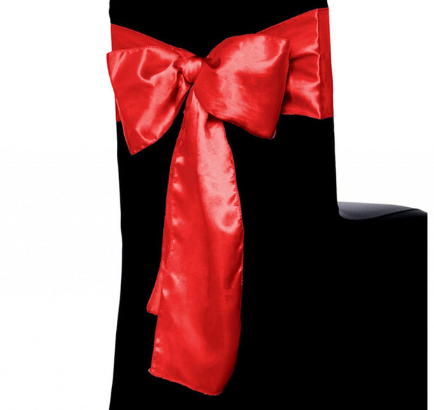 Satin Chair Sashes - Red