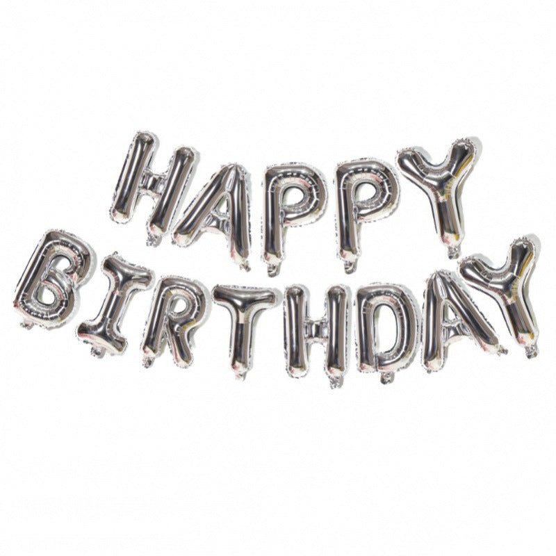 Silver Happy Birthday Balloon Set