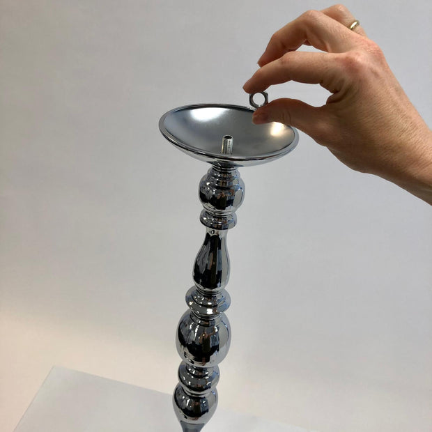 Silver Candlestick Pedestal Candelabra and Centrepiece Vase pieces assembly ninth step