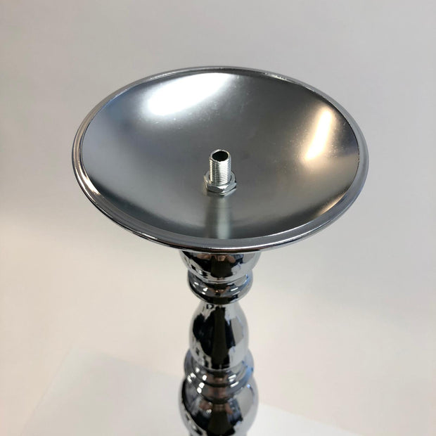 Silver Candlestick Pedestal Candelabra and Centrepiece Vase bold and screw close up