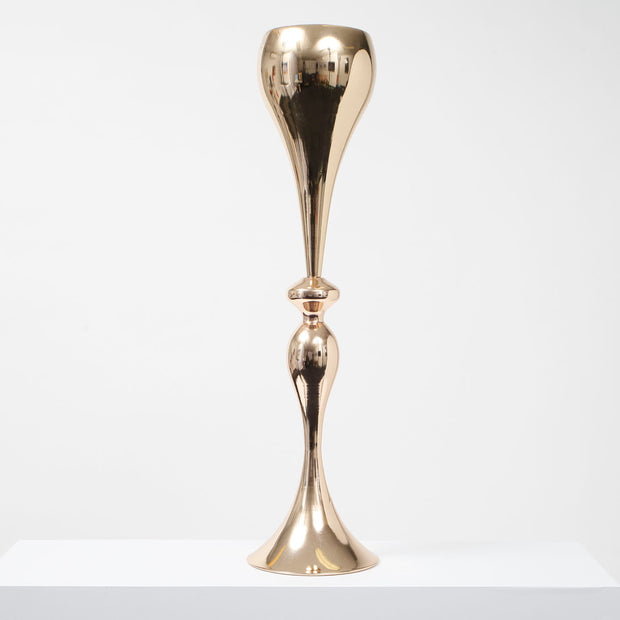 Tall Gold Centrepiece Vase Teardrop Shape 