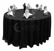 Black Round Tablecloth (220cm) In Setting