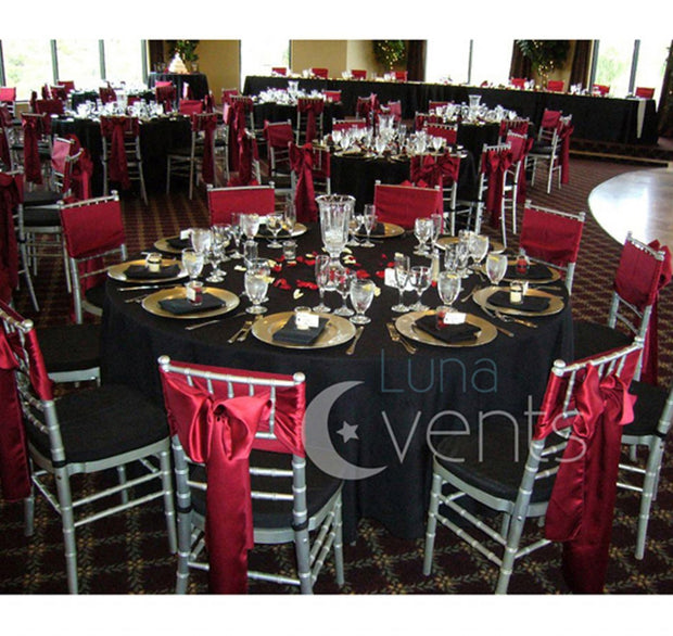 Black Round Tablecloth (320cm) In Setting