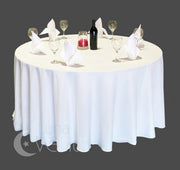 White Round Tablecloth (260cm) in setting 