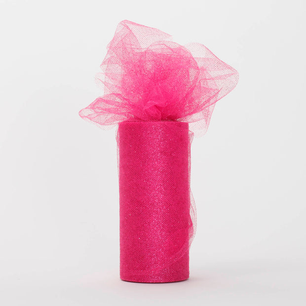 Hot Pink Glitter Tulle Fabric Roll Wedding Party Material