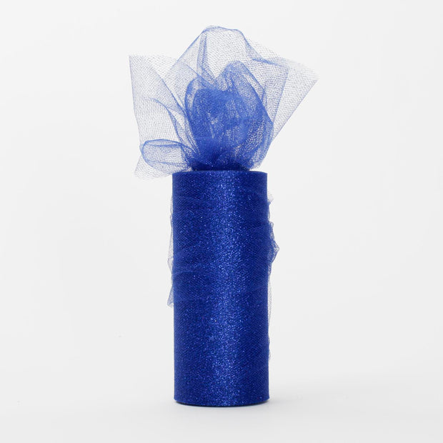 Glitter Soft Tulle Fabric Roll - Royal Blue (22m Length)