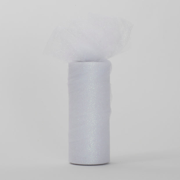 White Glitter Tulle Fabric Roll Wedding Party Material