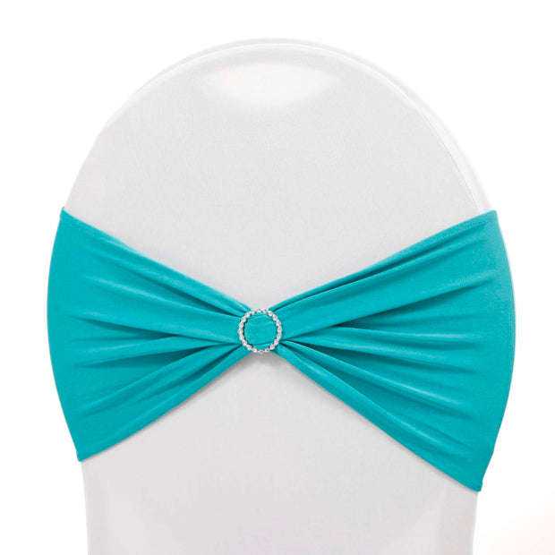 Turquoise Lycra Chair Band with Diamante Buckle 