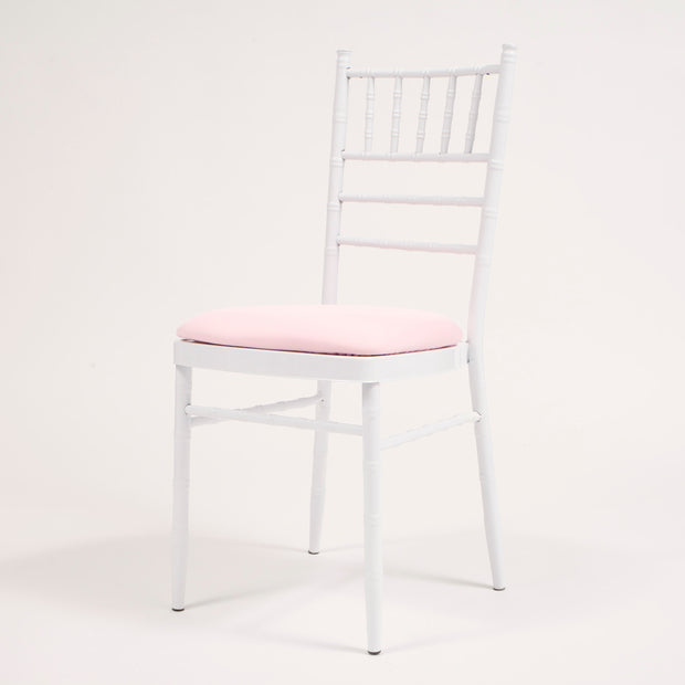 Light Pink Cushion Cover on White Chiavari Chair